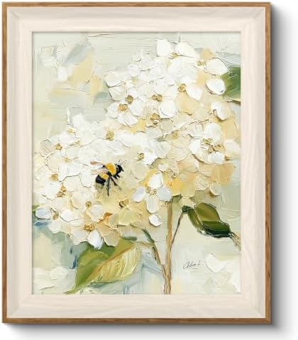 VIYYIEA Framed Impressionist Hydrangea Wall Art by VIYYIEAART