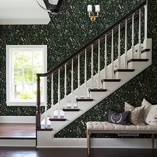 JiffDiff 17.3'' x 393.7" Floral Peel and Stick Wallpaper Vinyl Flower Wallpaper - Image 6