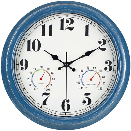 JENLYSTIME 13 Inch Outdoor Clock, Waterproof and Silent by JENLYSTIME