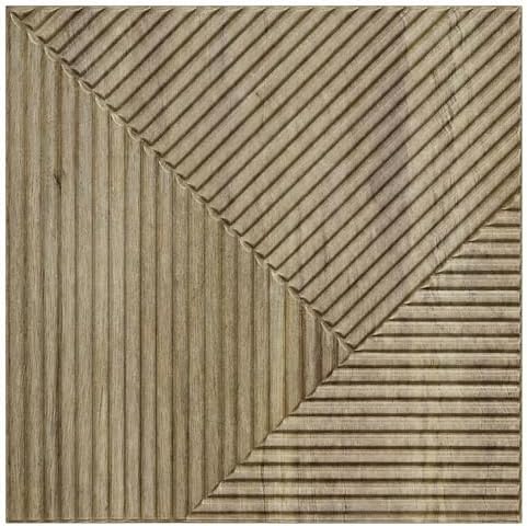 Faux Wood 3D Wall Panels, Wood Grain, Waterproof PVC, Natural Oak by RIZZTILE