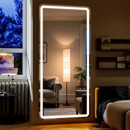Large Led Mirror Full Length 26x 65Inch Tempered Glass by Unknown