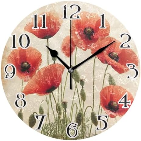 ALAZA Octopus Ocean Map Watercolor Wall Clock Battery Operated Kitchen Clock by ALAZA