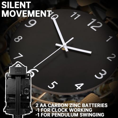 SIN&MI Large Wall Clocks for Living Room, Metal Wall Art Decoration, Silent Non - Image 5