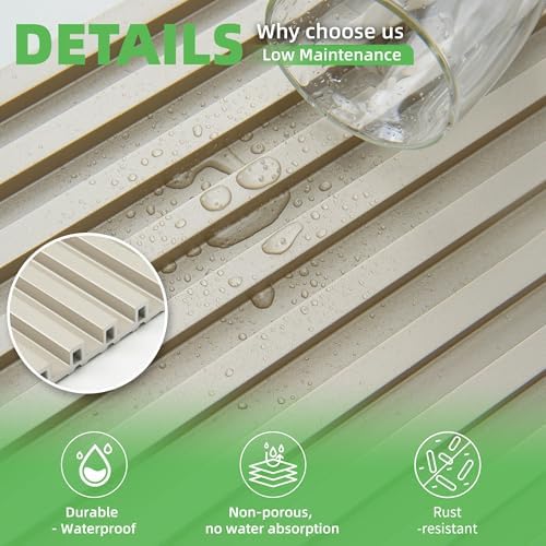 Art3d 8-Pack 104" x 6" WPC Wall Panels, Glossy Metal Finish Accent Wall Paneling - Image 2