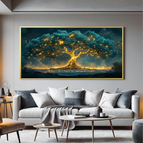Canvas Wall Art Decor Artwork for Walls Oversized Green Gold Wall Art Prints - Image 3