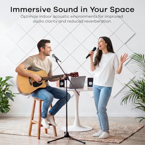 Square Acoustic Panels Soundproof Wall Panels, 12″ × 12″ × 0.4″ High-Density - Image 2
