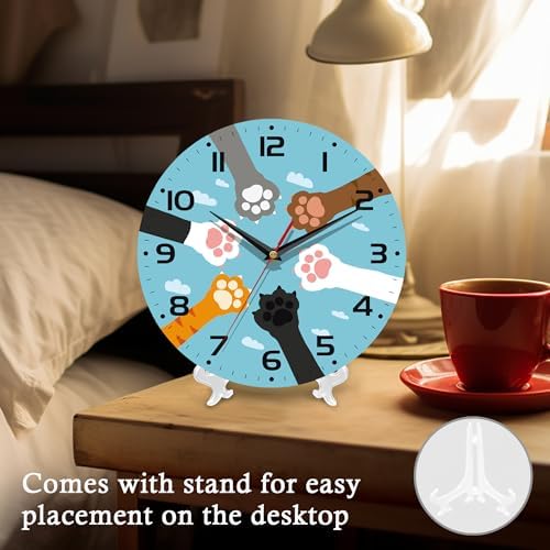 Wall Clock, 10 Inch Silent Non-Ticking Home Kitchen Decor, Battery Operated - Image 4