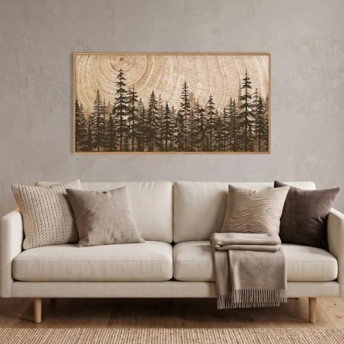 Rustic Pine Tree Forest Framed Canvas Wall Art Set-40"x20"x1 - Image 2