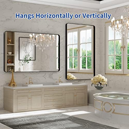 WEER Black Bathroom Vanity Mirror 48X30 Inch - Image 5