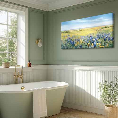 crmotu Nature Oversized Canvas Art, Rustic Meadow Scenic Prints 29"x57" - Image 7