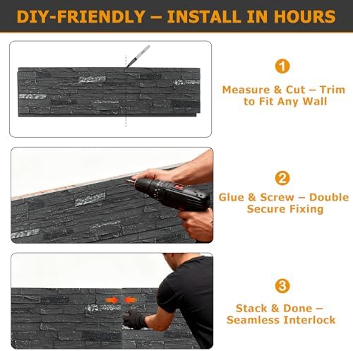 ROOMTEC 1-Packs Faux Stone Wall Covering Panels - Image 5
