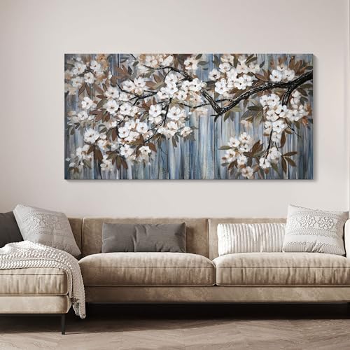 Large Canvas Wall Art for Living Room Wall Decor Abstract White Flower Tree - Image 4