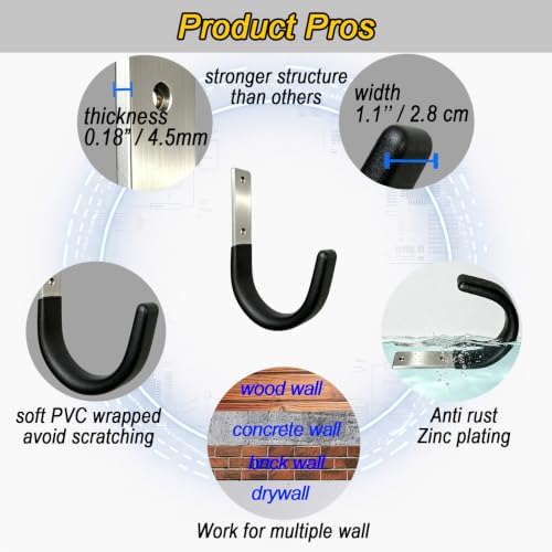 Heavy Duty Wall Hook Kit, Enhanced Garage Wall hooks, Tool Organizer - Image 4