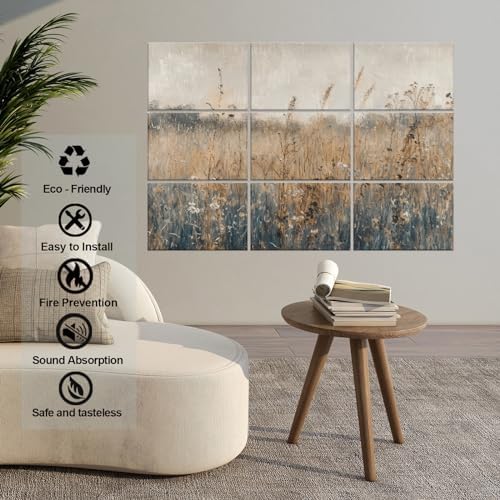 9 Pack Wall Art Acoustic Panels, Decorative Sound Dampening Panels, Acoustic - Image 4
