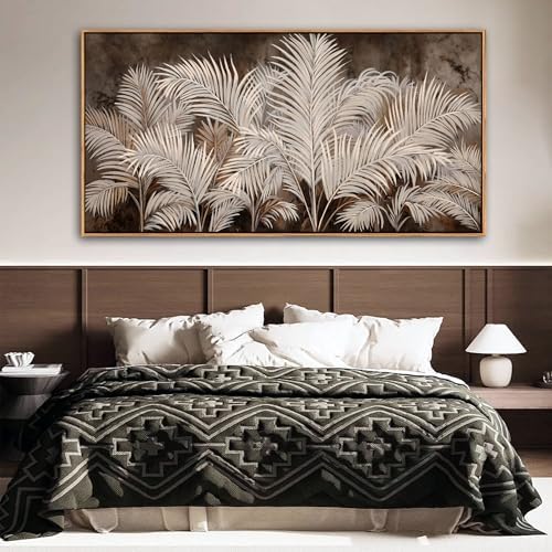 Boho Wall Art in Modern Brown, Minimalist Canvas Artwork - Image 3