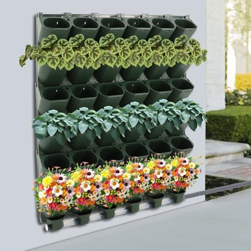 Self-Watering Wall-Mounted Planter, 36 Pots Wall Mounted Plastic Plant Grow Pot - Image 2