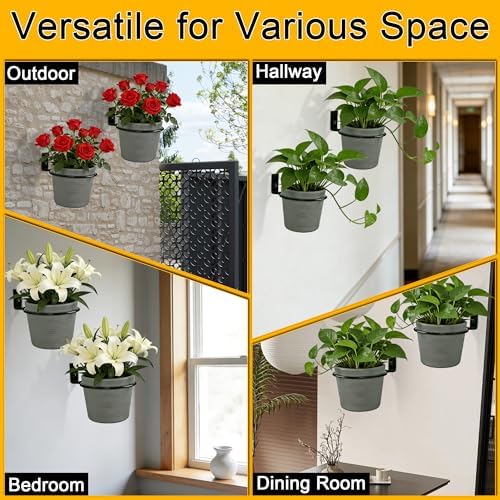 6 Pack 8 Inch Plant Pot Holder Ring, Metal Plant Holder Brackets Rings - Image 5