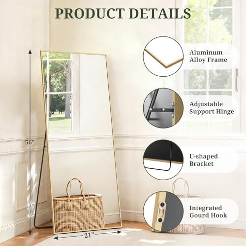 Mirror Full Length 56"x21", Rectangle Full Body Floor Mirrors - Image 4