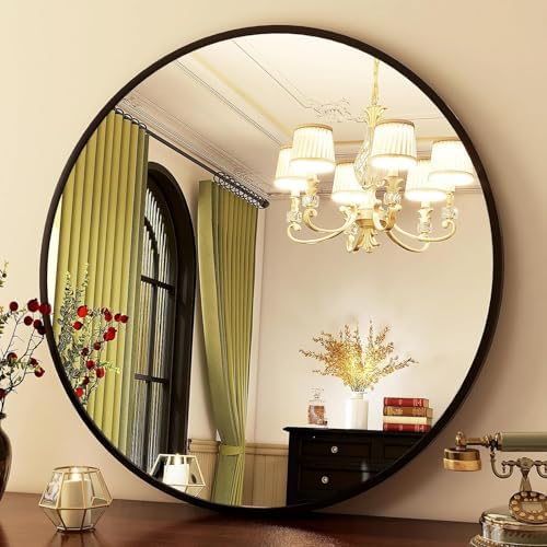 HARRITPURE Round Mirror 30 Black Wall Mounted Circle Mirrors - Image 7