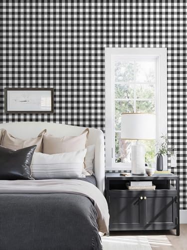 Checkered Wallpaper Black and White Wallpaper 17.3" × 196" Peel and Stick - Image 4
