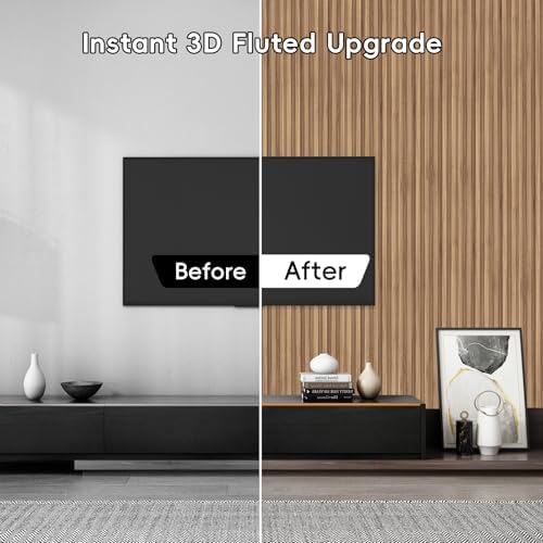 RITOLLO 10 Pack WPC Slat Wall Panels, 90.6" x 6.6" Fluted 3D Accent Wall - Image 5
