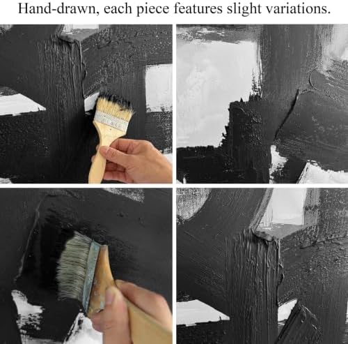 MXUNYZ Extra Large Black and White Abstract Canvas Wall Art - Image 4