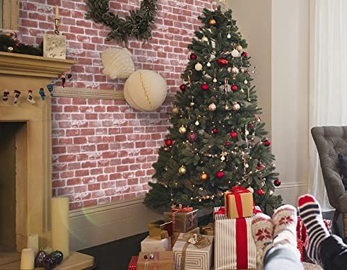 Timeet Red Faux Brick Wallpaper Peel and Stick Wallpaper 17.7" x 78.7" Self - Image 3