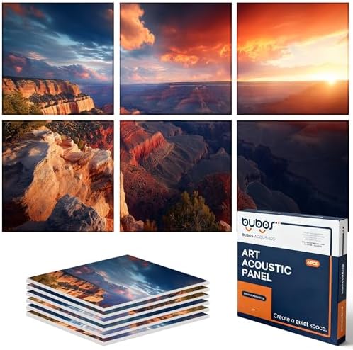 6 Pack Art Acoustic Wall Panels, 70.8”x47.2”Self Adhesive by BUBOS