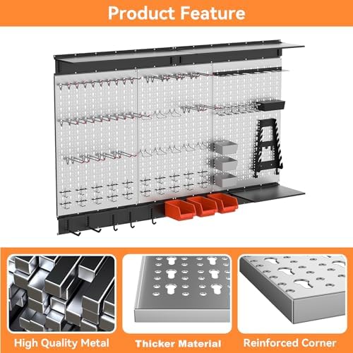 WALMANN 113 PCS Pegboard Wall Tool Organizer Kit - Image 5