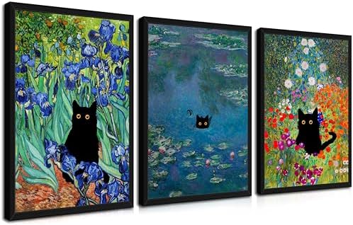 Wood Framed Monet Wall Art Set of 3 by MUWAKWallArt
