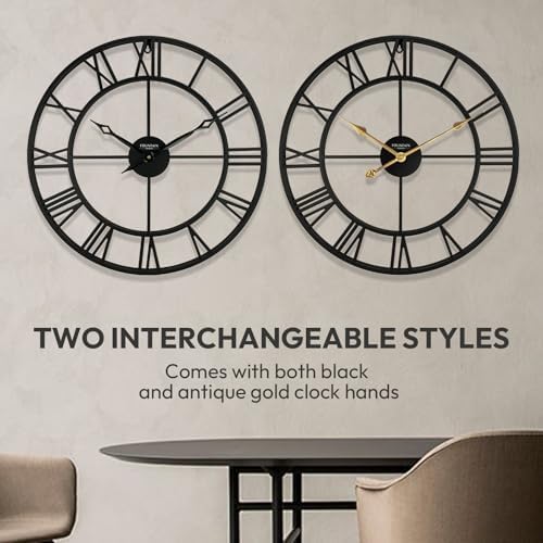 24 Inch Wall Clocks for Living Room Decor, Roman Numeral - Image 4