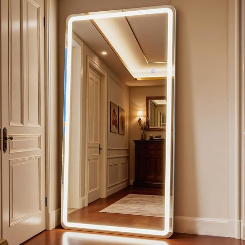 Large Led Mirror Full Length 34 x 76 Inch Tempered Glass by Unknown