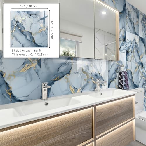 10 Sheets Marble Peel and Stick Backsplash Tile, Living Room - Image 3