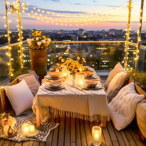 100ft Warm White Globe String Lights Indoor Outdoor Waterproof - Image 4