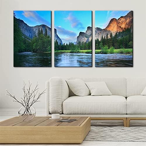 Pacimo Mountain Canvas Wall Art Panorama of Yosemite Valley Pictures Painting - Image 2
