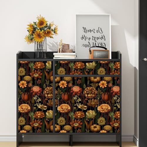 BOKEBEVE Wildlife Floral Wallpaper Peel Stick Vintage Brown 17.5 x 118In - Image 5