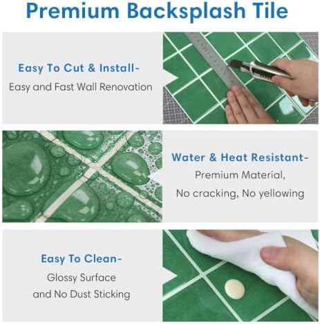 COMSTICKC Thicker Peel and Stick 3D Backsplash Tiles Kitchen Bathroom - Image 5