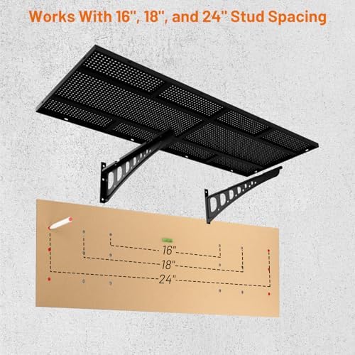 4-Pack 2x3ft Wall Storage Shelves, 1000 Lbs Garage Wall Shelf, Heavy Duty - Image 4