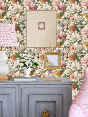 Orainege Vintage Floral Peel and Stick Wallpaper Self Adhesive Wallpaper - Image 6