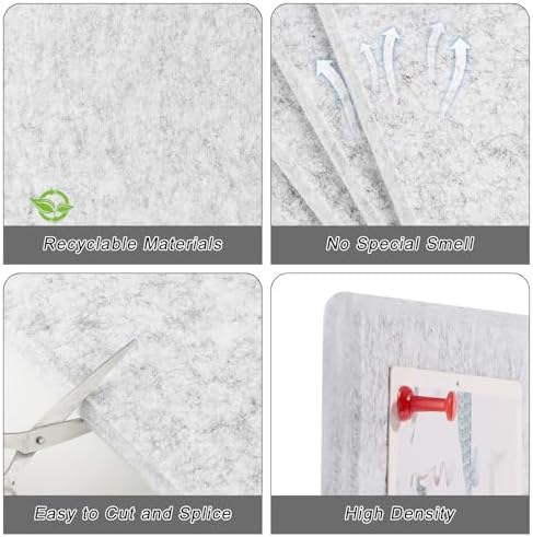 Cork Board Alternative 28" x 19", 6 Pack Felt Bulletin Boards, Pin Board - Image 6