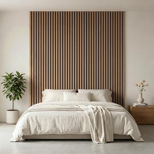 Wood Slat Acoustic Panels, 94.5 x 12.6 Inch by TREKATLAUTO