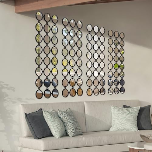 Black Multi Mirror Wall Decor, 24 Mini Mirrors, 40.5 x 14.5 in - Image 5