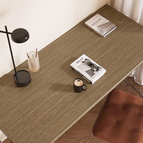 VaryPaper 15.7''x315'' Bronze Brown Grasscloth Wallpaper Peel and Stick - Image 5