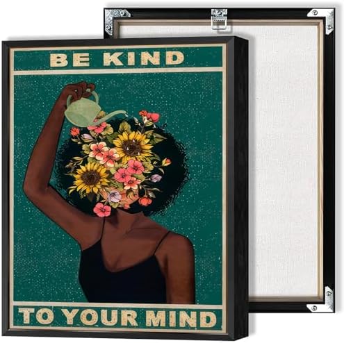 Dcvjiy Retro Be Kind To Your Mind Poster Fashion Black Girl Wall Art Lose Your by Dcvjiy