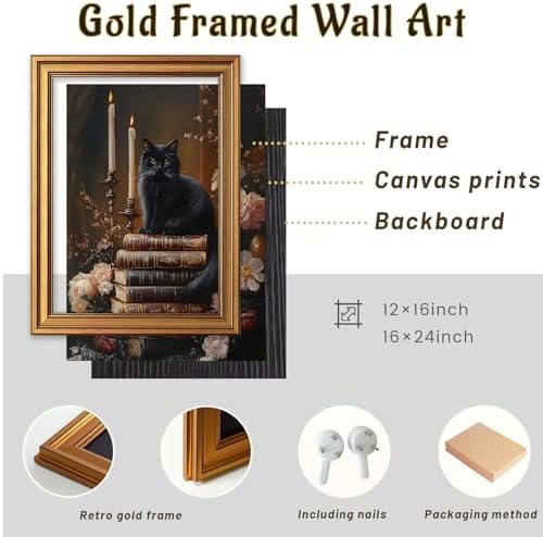 Gold Framed Wall Art, 16x24 Inch - Image 2
