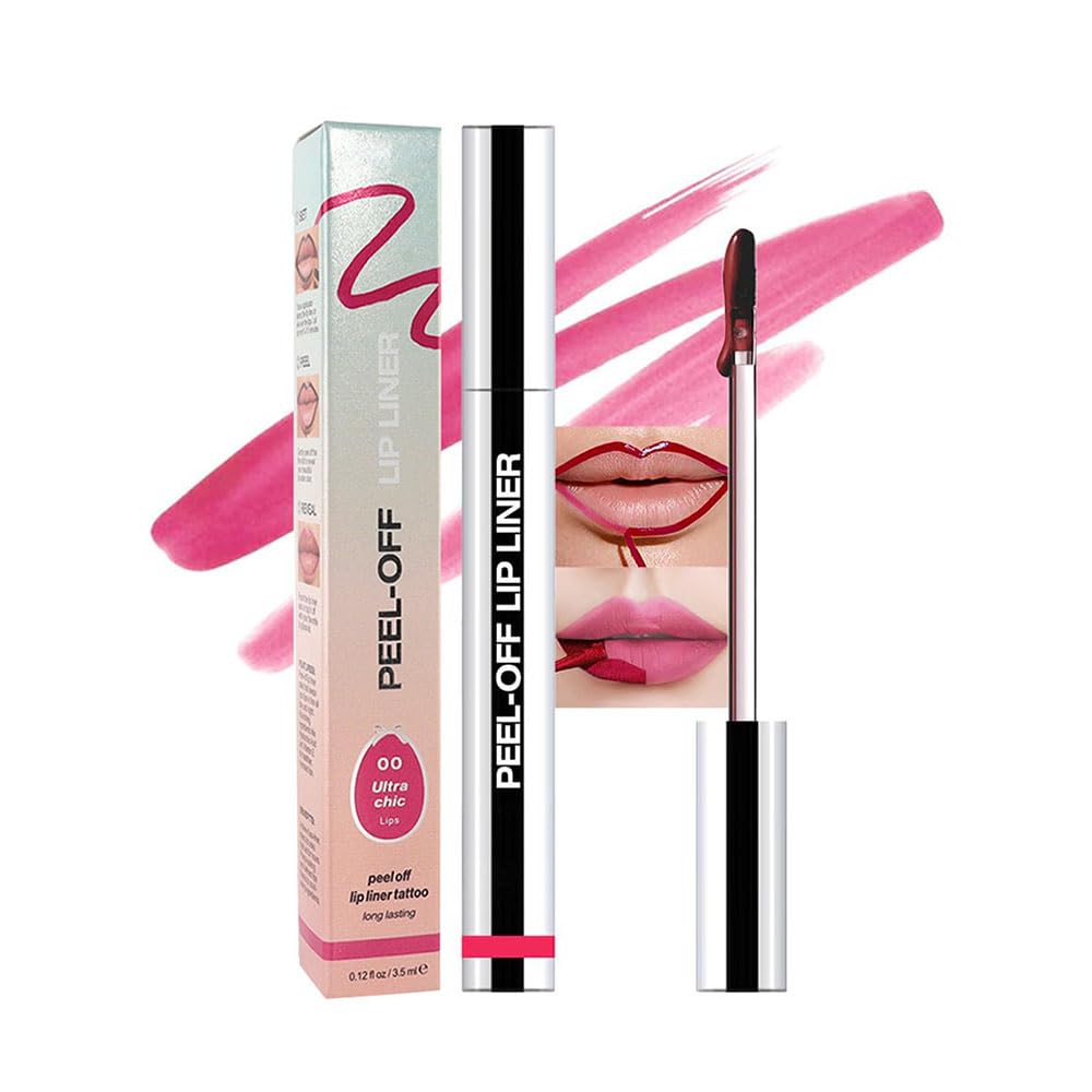 Matte Lip Gloss Stain-Peel Off Lip Liner Tattoo, Delicate Pink Lip Tint，Long Lasting Peel Off Lip Stain, Waterproof Transfer-proof Lip Mask Lip Liner Peel Off Lip Gloss,Stayn Lip Makeup. #00