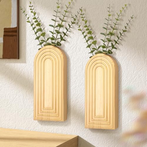 EOSAHR Wall Vase: Wall Planter for Boho Decor Accents, Original Wood by EOSAHR