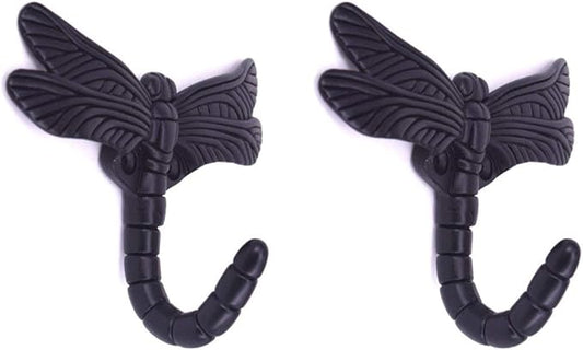 2pcs Dragonfly Coat Hooks Decorative Creativity Wall Mounted Hanger Hook by Geenite