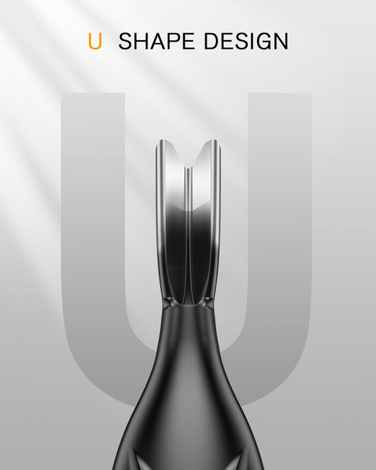 FERYES Cuticle Pusher with Fork, 2-in-1 Cuticle Trimmer Nail Care Tool, Stainless Steel Cuticle Remover Tool for Manicures and Pedicures -Black