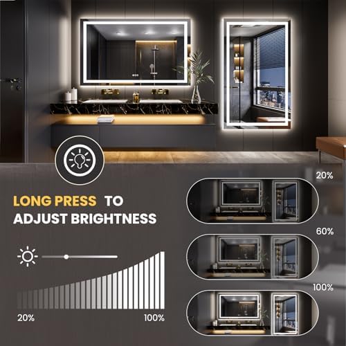 LOAAO 66"X40" LED Bathroom Mirror - Image 3